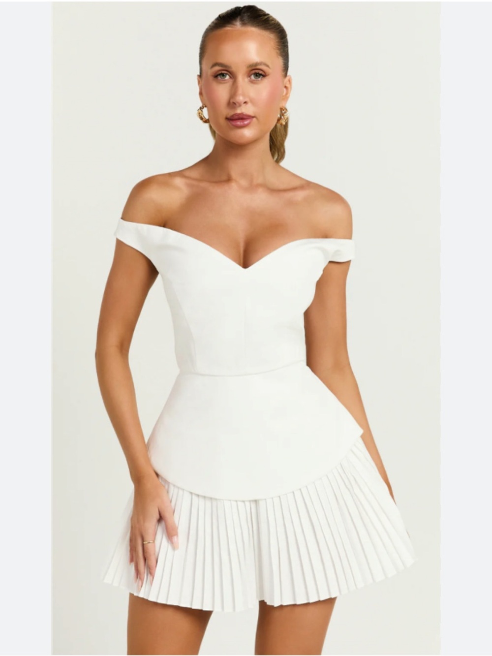 Showpo Izara Mini Dress White Sz US 8/Medium - Picture 13 of 15